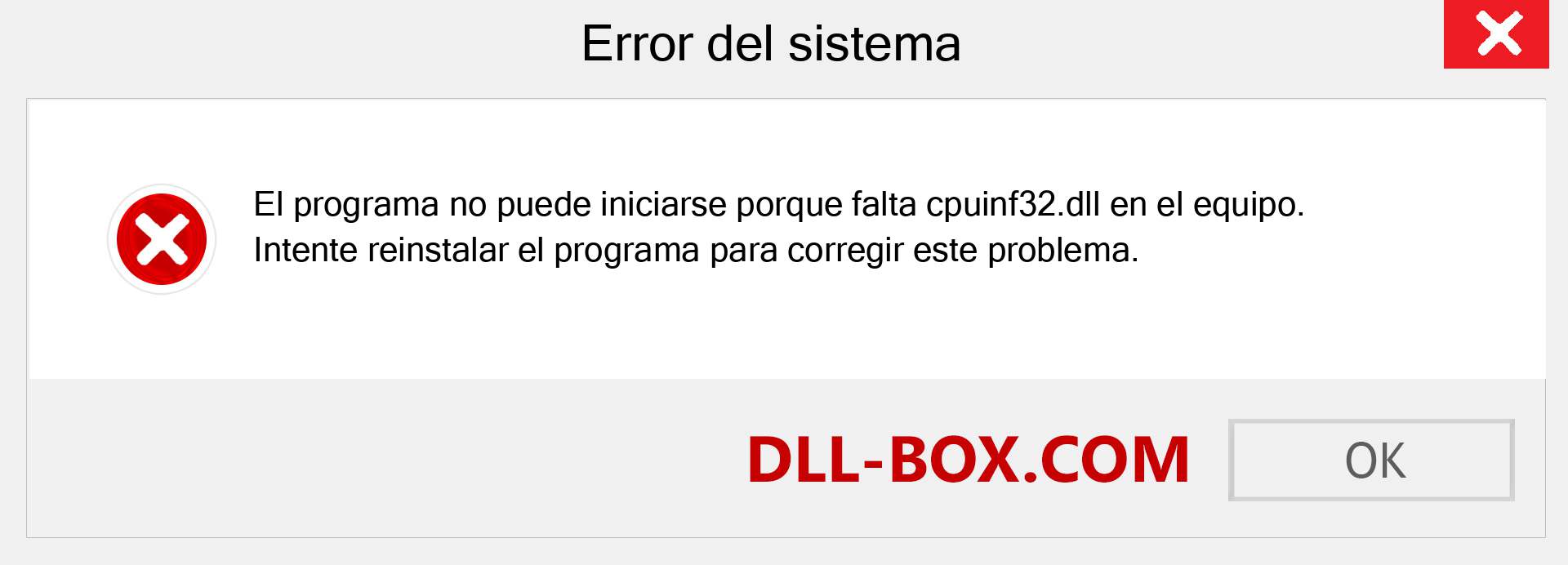 ¿Falta el archivo cpuinf32.dll ?. Descargar para Windows 7, 8, 10 - Corregir cpuinf32 dll Missing Error en Windows, fotos, imágenes